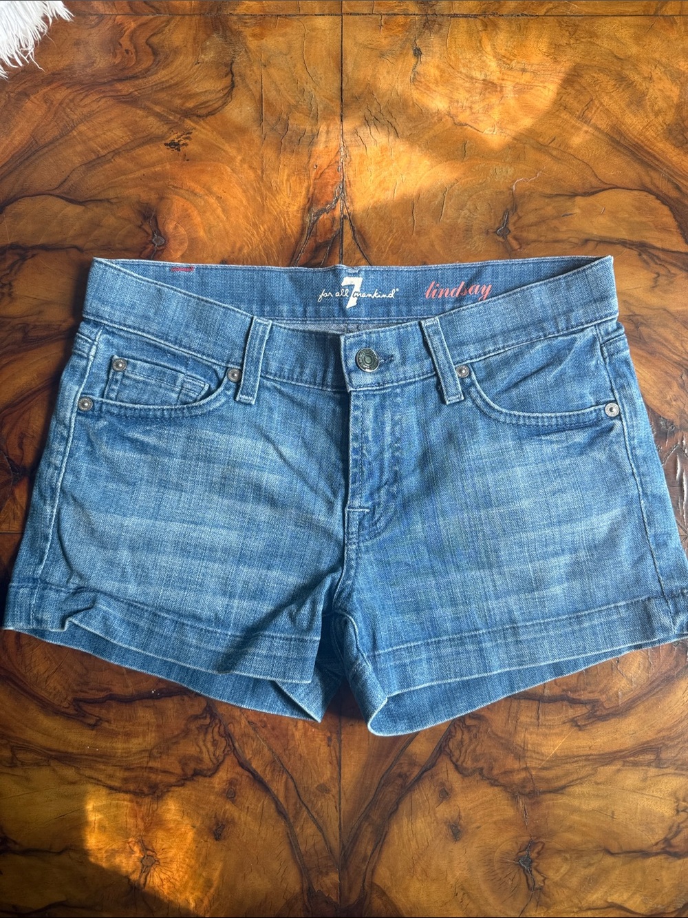 7 For All Mankind Lindsay Denim Shorts - Light Blue Wash
